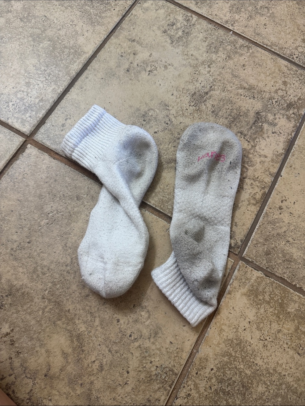 Well worn White Classic Crew Hanes- Everyday Comfort